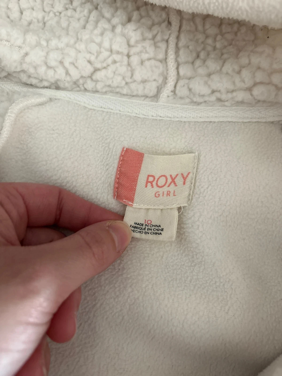 White warm fleece Roxy jacket size 10 years – photo 8